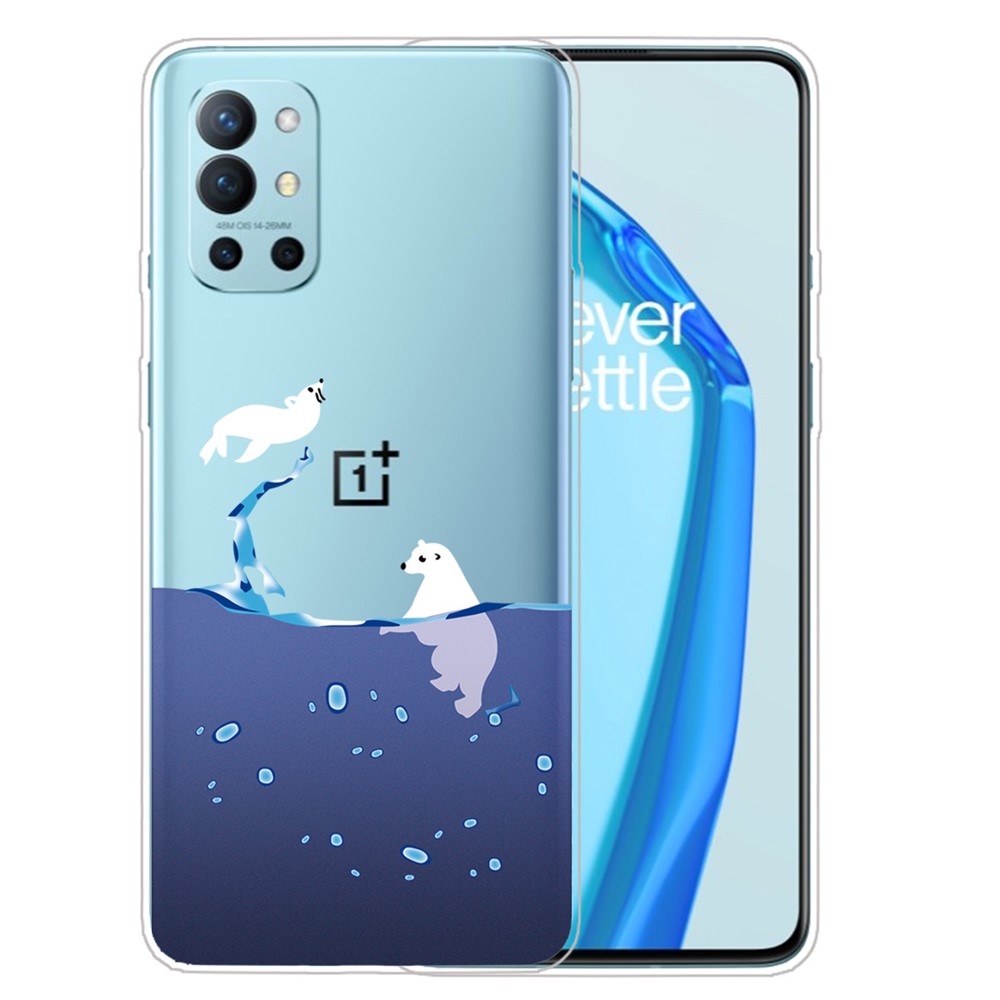 IMD Workmanship Pattern Printing TPU Shell Case for OnePlus 9R - Polar Bear-1