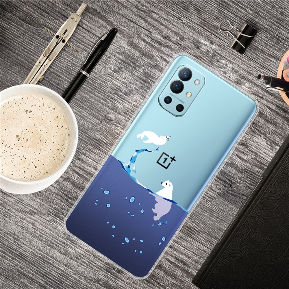 IMD Workmanship Pattern Printing TPU Shell Case for OnePlus 9R - Polar Bear-2