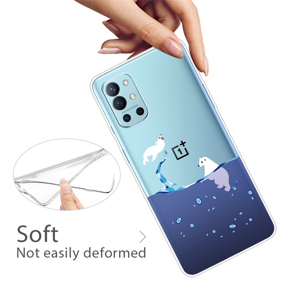 IMD Workmanship Pattern Printing TPU Shell Case for OnePlus 9R - Polar Bear-3