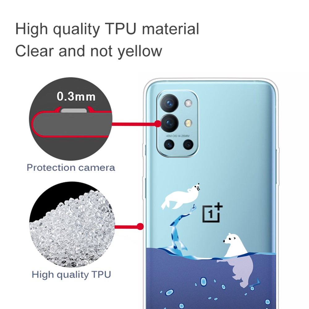 IMD Workmanship Pattern Impresión de la Caja de Shell TPU Para OnePlus 9R - Oso Polar