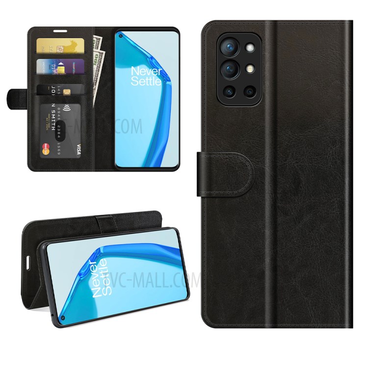 Crazy Horse Texture Leather Wallet Case for OnePlus 9R - Black-7
