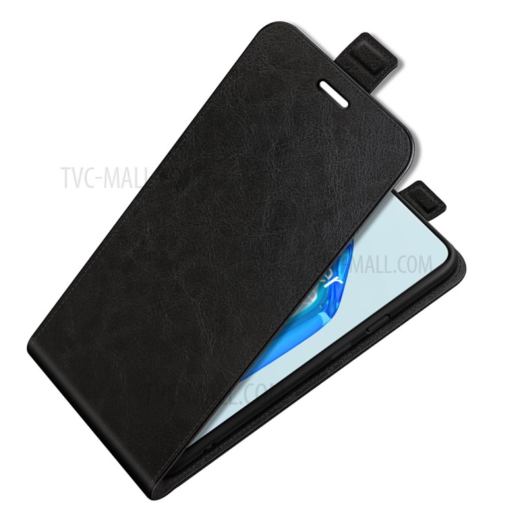Crazy Horse Leather Protector Case Vertical Flip Phone Cover with Card Slot for OnePlus 9R - Black-5