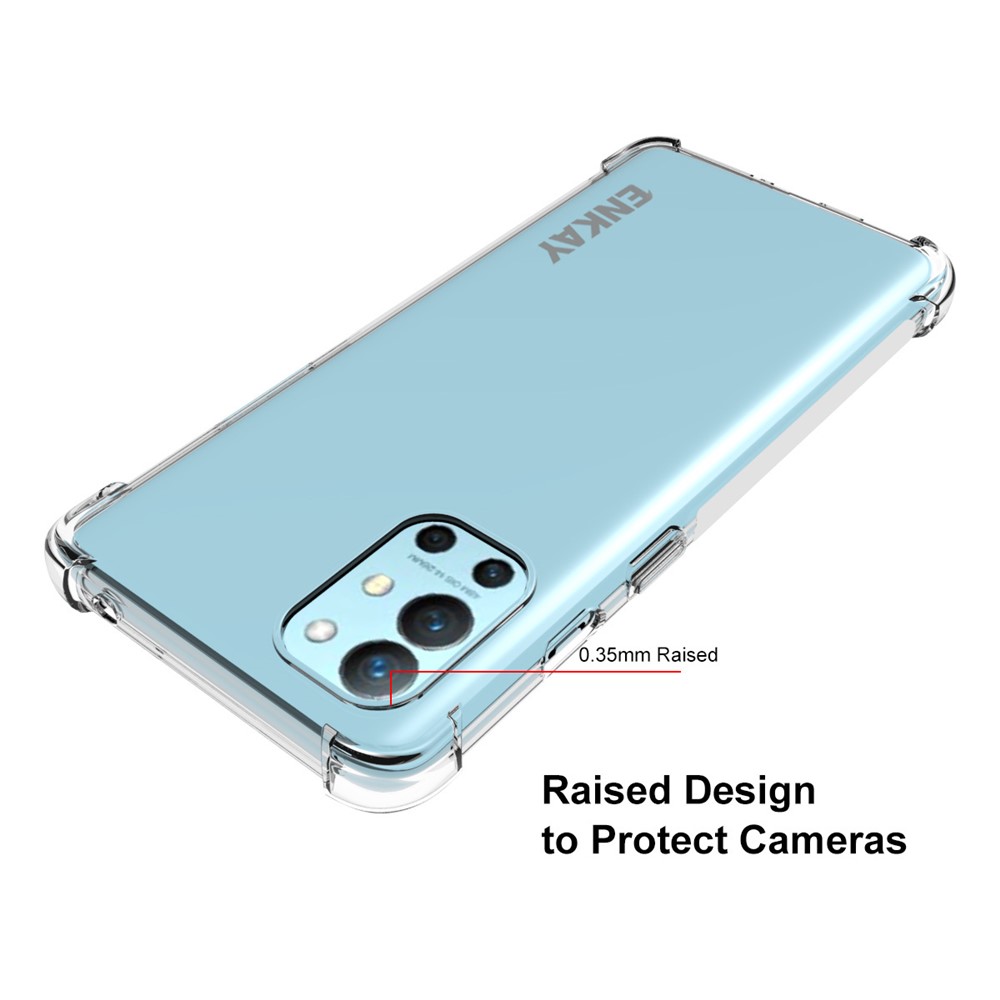 ENKAY Anti-slip Strip Design Thickened 4 Corners Airbag Flexible Transparent TPU Cover Case for OnePlus 9R-3