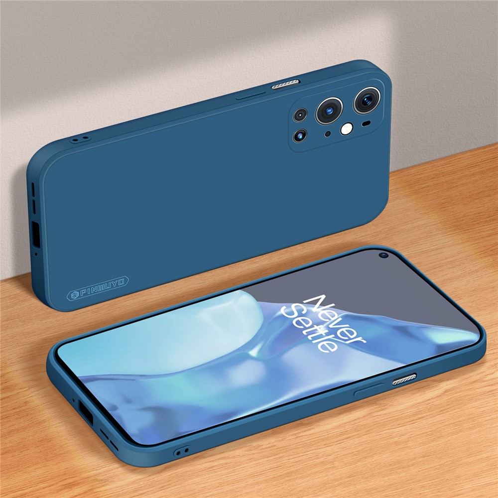 PINWUYO Soft Silicone Protective Mobile Phone Back Case Cover for OnePlus 9 Pro - Blue-2