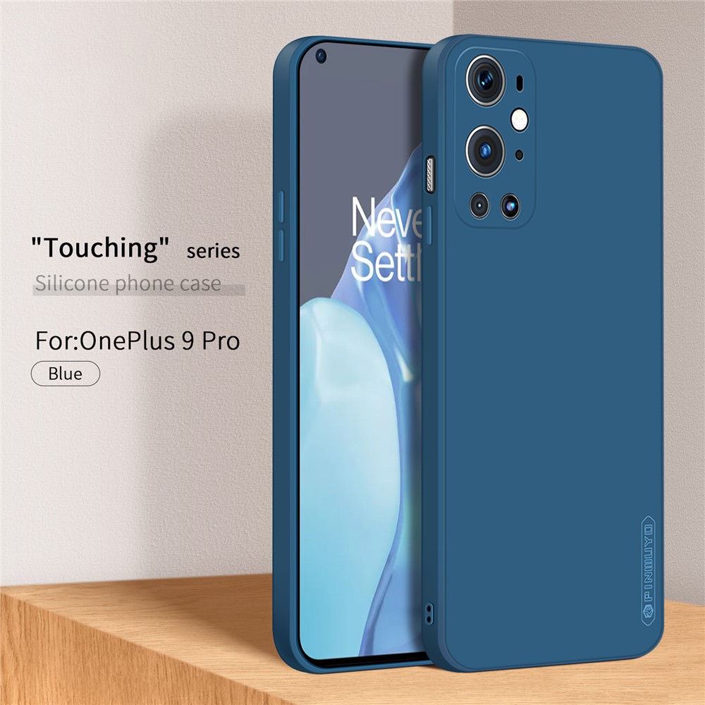 PINWUYO Soft Silicone Protective Mobile Phone Back Case Cover for OnePlus 9 Pro - Blue-3