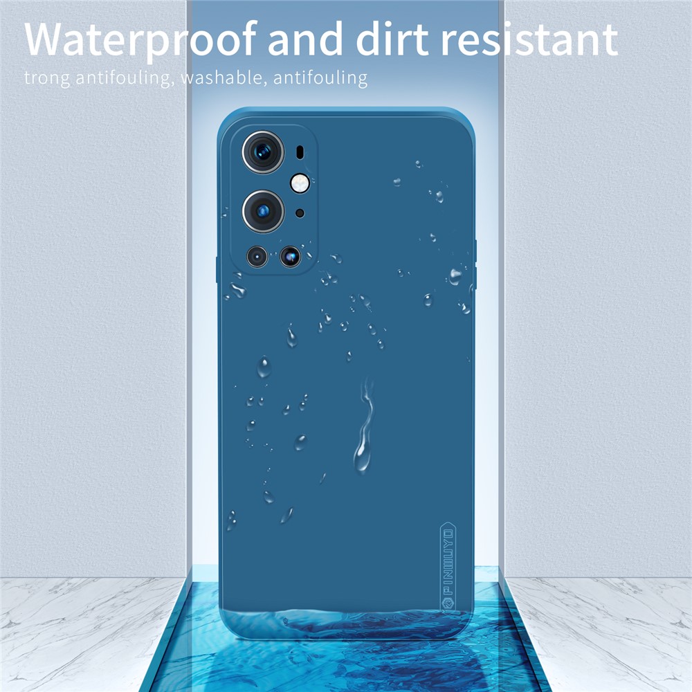 PINWUYO Soft Silicone Protective Mobile Phone Back Case Cover for OnePlus 9 Pro - Blue-8