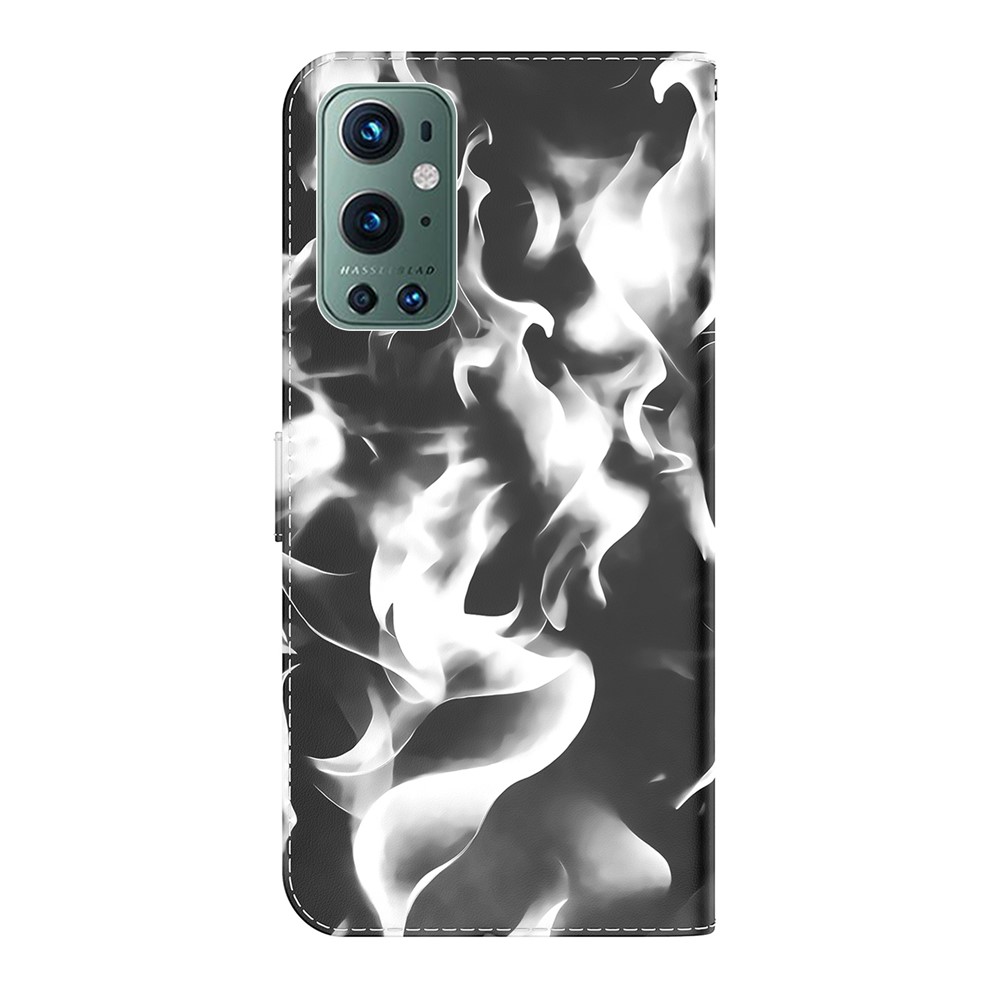 Full Protection Fog Pattern Printing Leather Wallet Design Stand Phone Cover for OnePlus 9 Pro - Black-4
