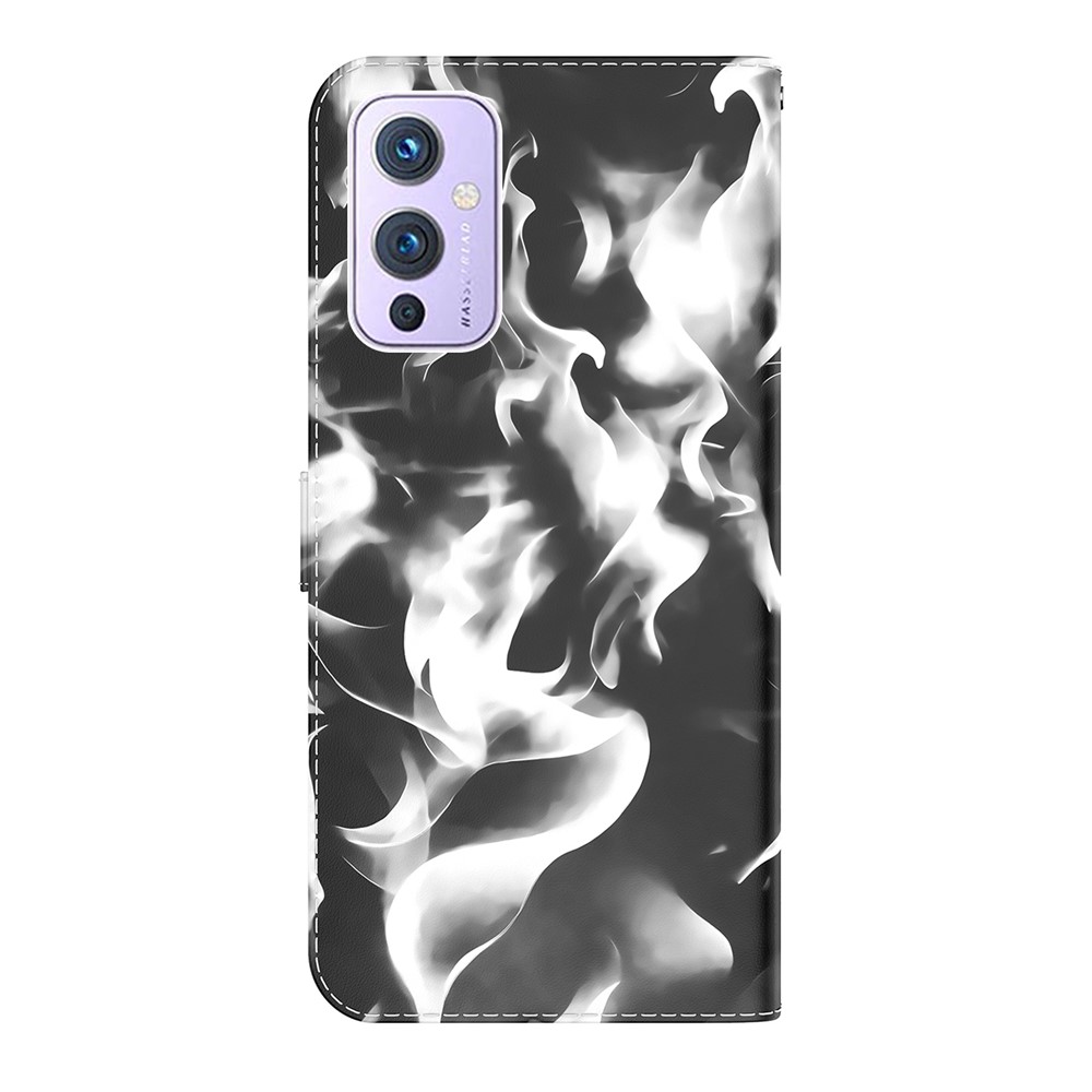 Full Protection Fog Pattern Printing Leather Wallet Design Stand Phone Cover for OnePlus 9 (EU / US Version) - Black-4