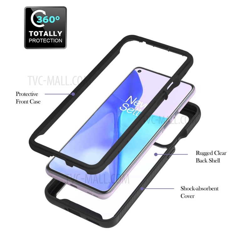 Kickstand Design TPU + PC Full Coverage Hybrid Phone Cover Case for OnePlus 9 (EU / US Version) - Black-2