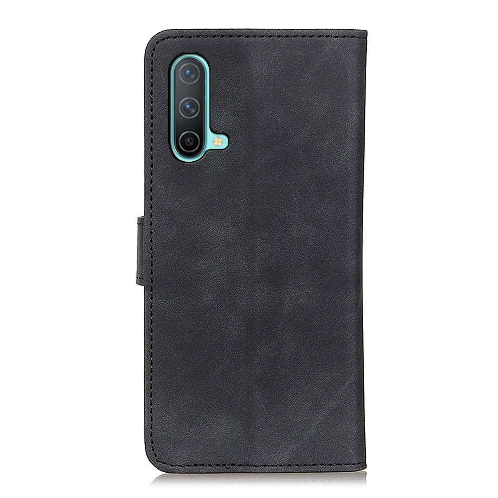 KHAZNEH Vintage Style PU Leather Wallet Stand Case Mobile Phone Cover Shell for OnePlus Nord CE 5G - Black-3