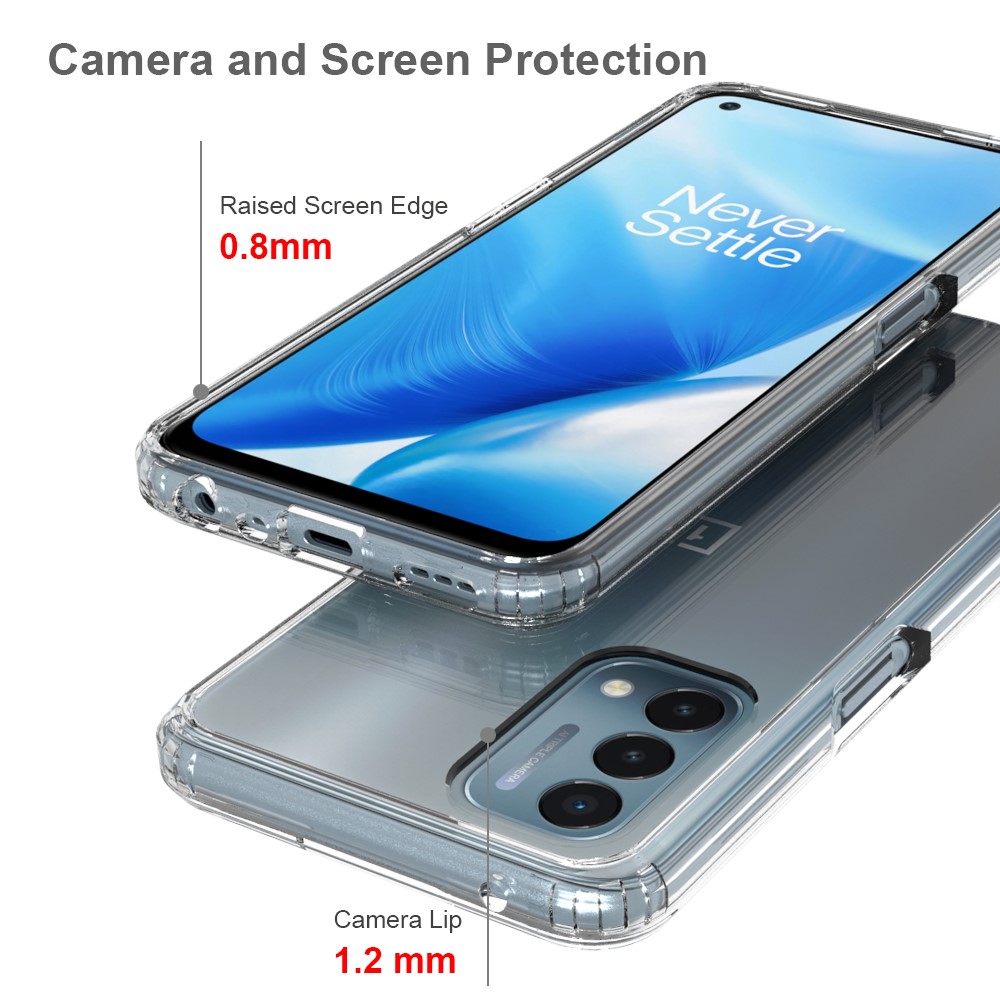 Anti Scratch Transparent Soft TPU + Acrylic Phone Case Protector for OnePlus Nord N200 5G-3