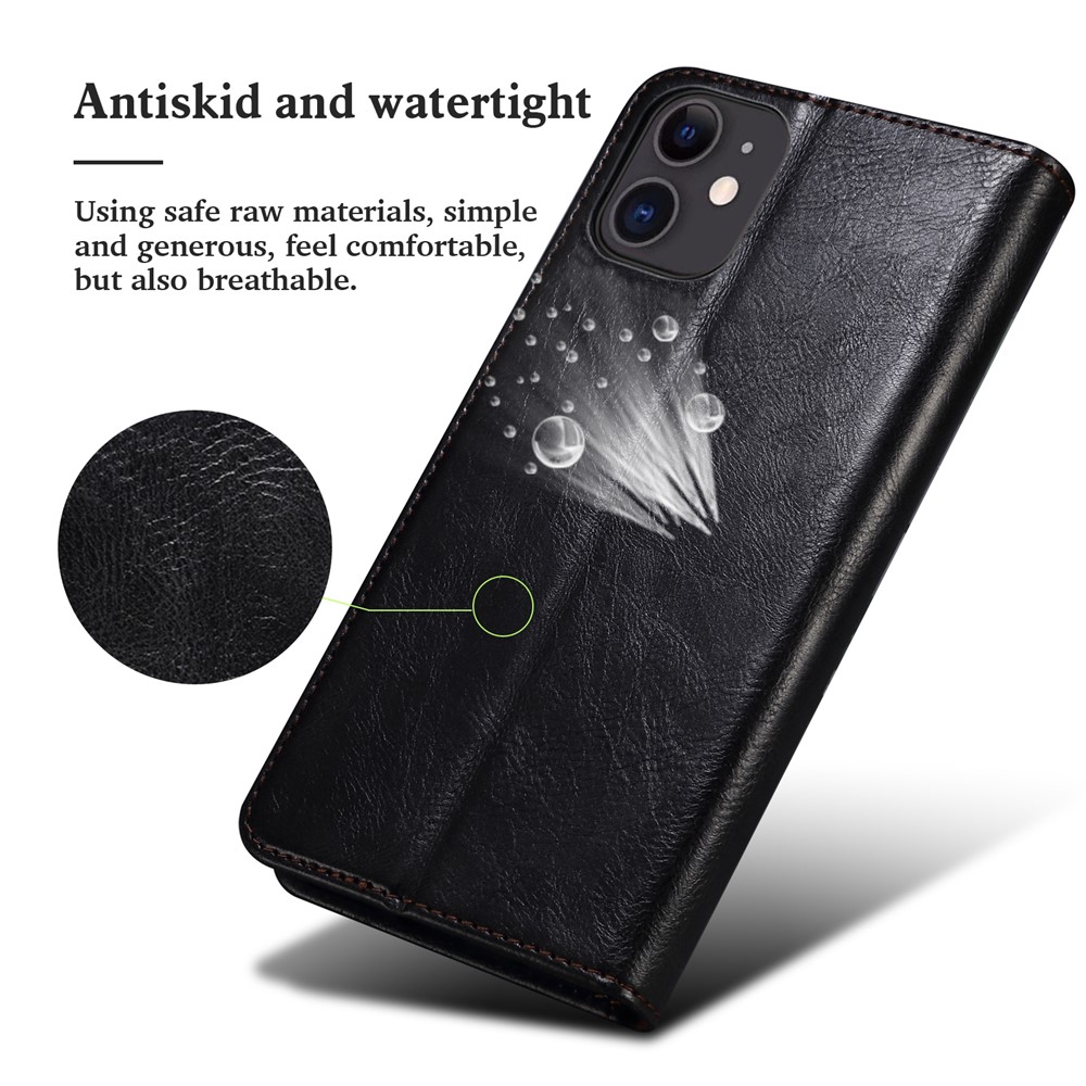 Wallet Stand Design Oil-Waxy Leather Phone Case for OnePlus Nord CE 5G - Black-8