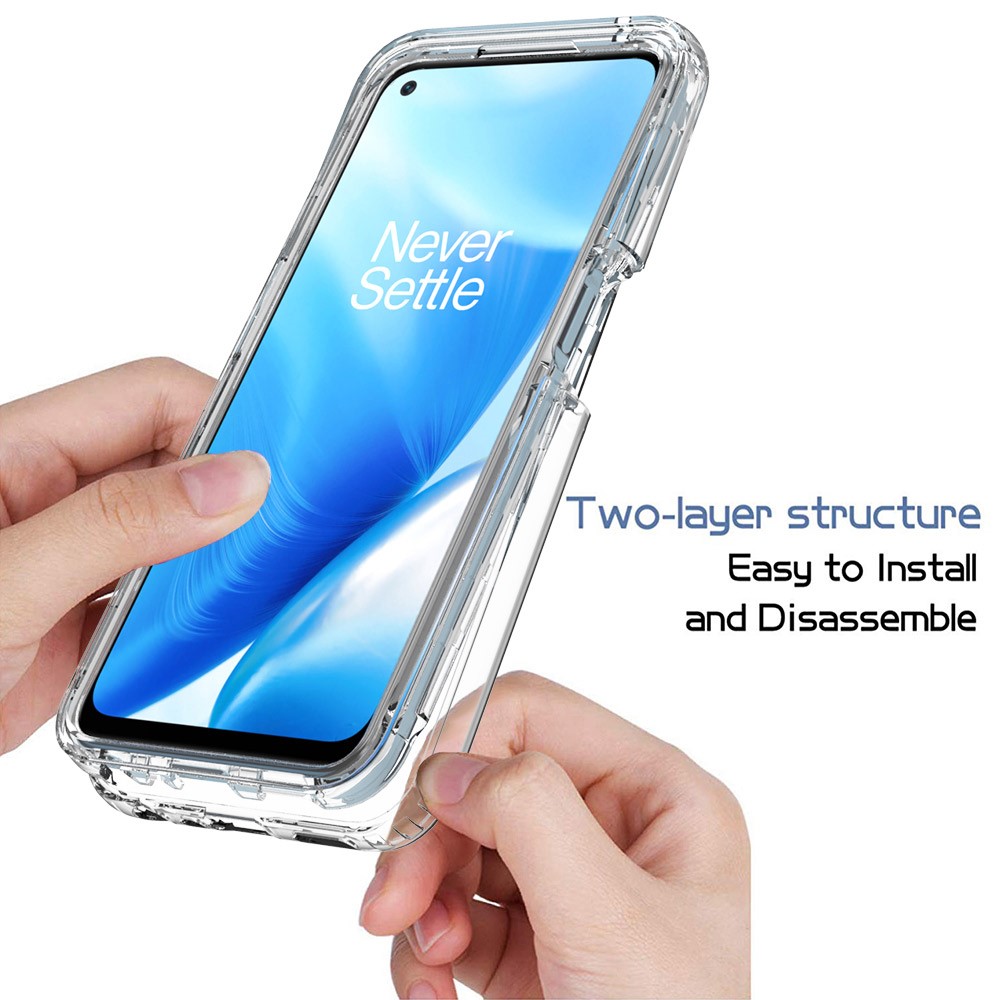 Gradient Color Design PC + TPU Hybrid Dual Layer Rugged Anti-Scratch Protective Case for OnePlus Nord N200 5G - Transparent-2