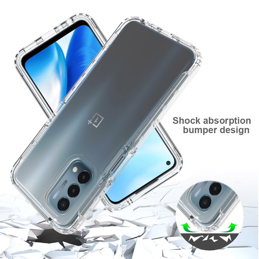 Gradient Color Design PC + TPU Hybrid Dual Layer Rugged Anti-Scratch Protective Case for OnePlus Nord N200 5G - Transparent-3