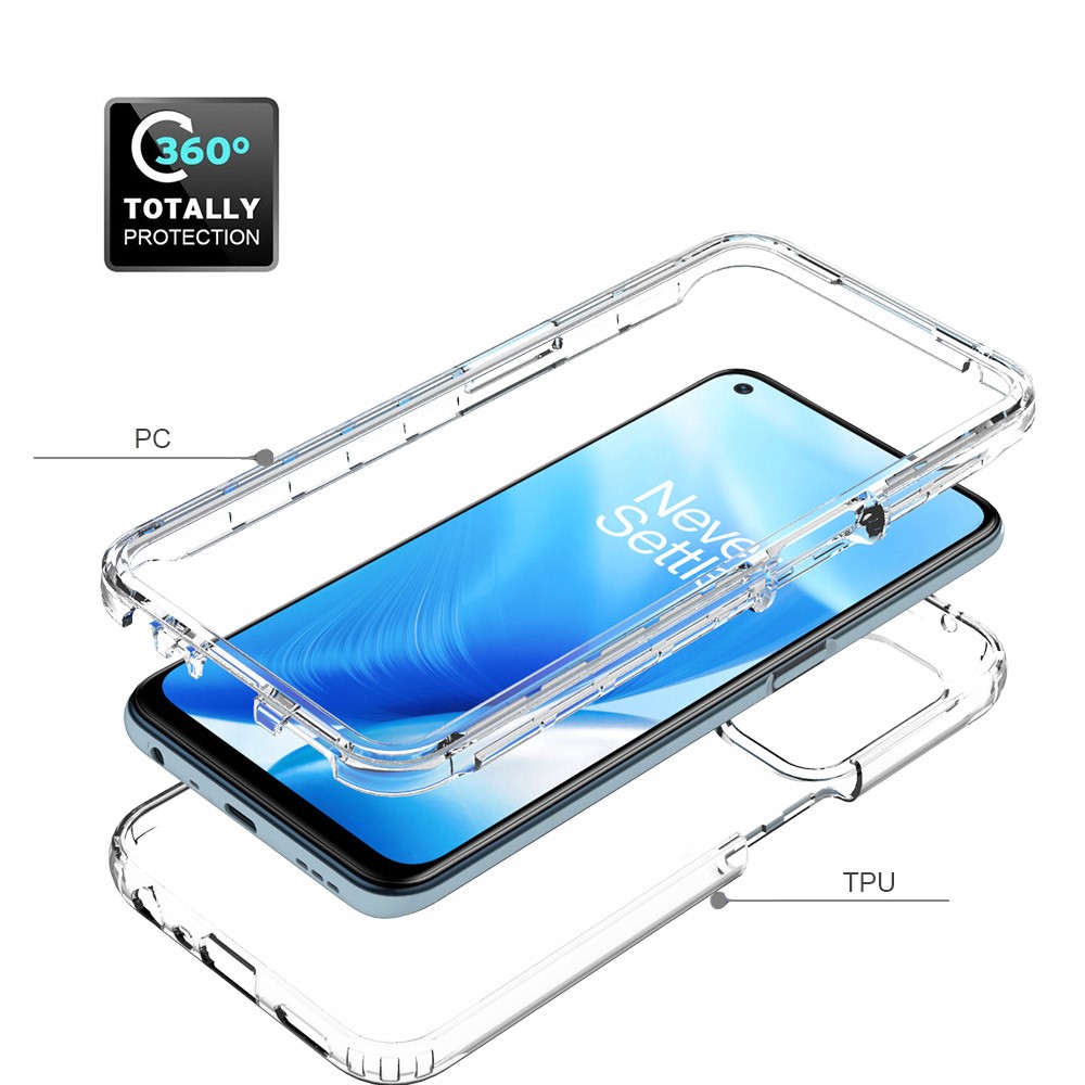 Gradient Color Design PC + TPU Hybrid Dual Layer Rugged Anti-Scratch Protective Case for OnePlus Nord N200 5G - Transparent-4