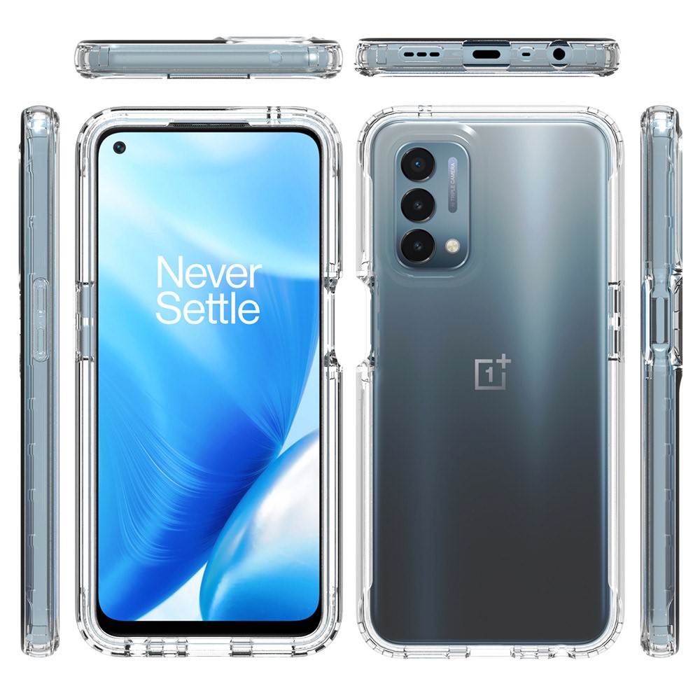 Gradient Color Design PC + TPU Hybrid Dual Layer Rugged Anti-Scratch Protective Case for OnePlus Nord N200 5G - Transparent-8