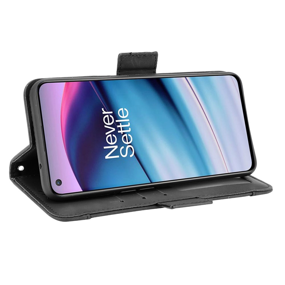 Magnetic Full Body Protection Shockproof Flip Leather Wallet Stand Protective Case with Multiple Card Slots for OnePlus Nord CE 5G - Black-3