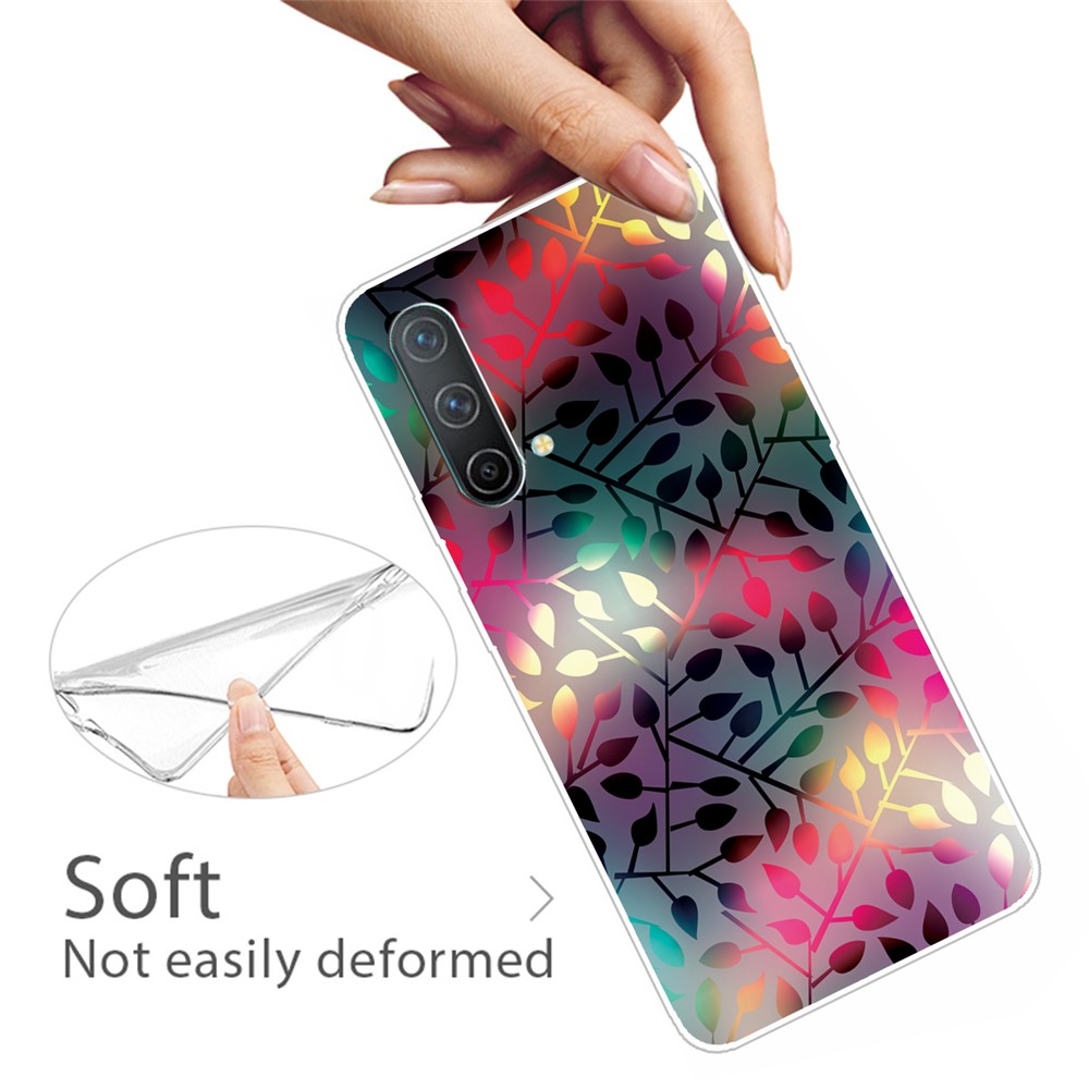Non-Slip Drop Tested Soft TPU Bumper Pattern Pattern Design Case for OnePlus Nord CE 5G - Treasures Leaves-2