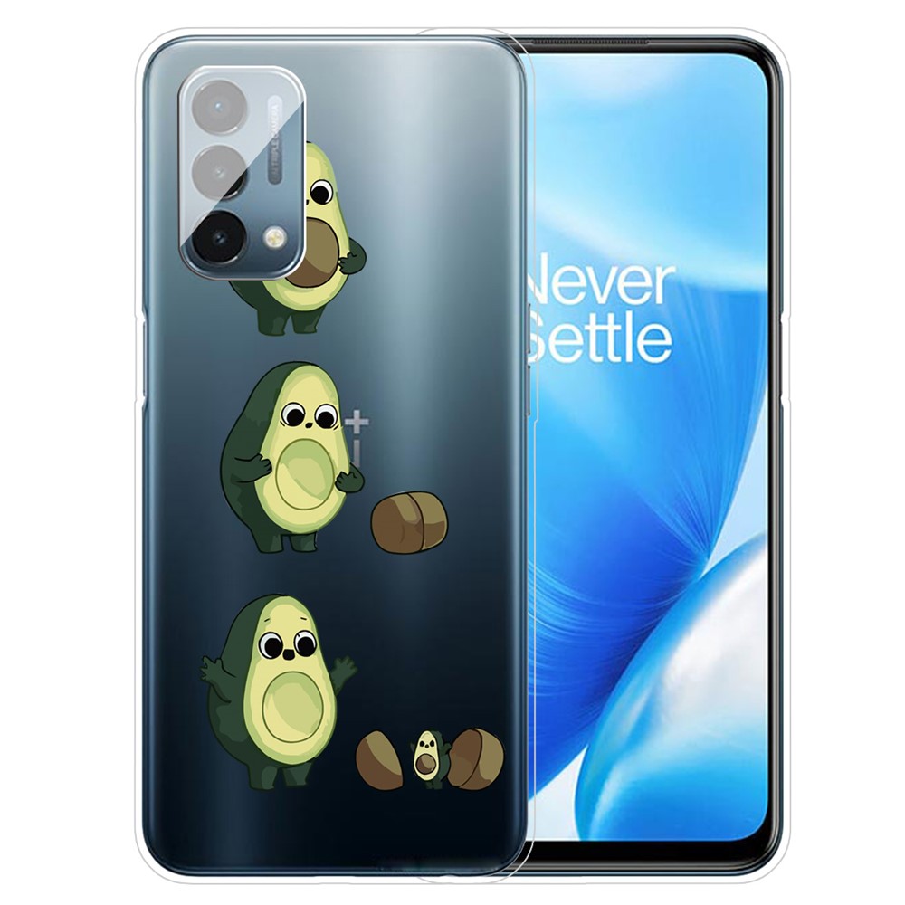Pattern Printing Soft TPU Anti-Scratch Stylish Drop Protection Phone Case for OnePlus Nord N200 5G - Avocado-1