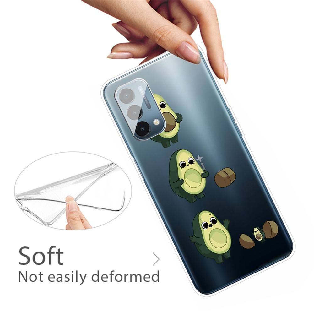 Pattern Printing Soft TPU Anti-Scratch Stylish Drop Protection Phone Case for OnePlus Nord N200 5G - Avocado-2