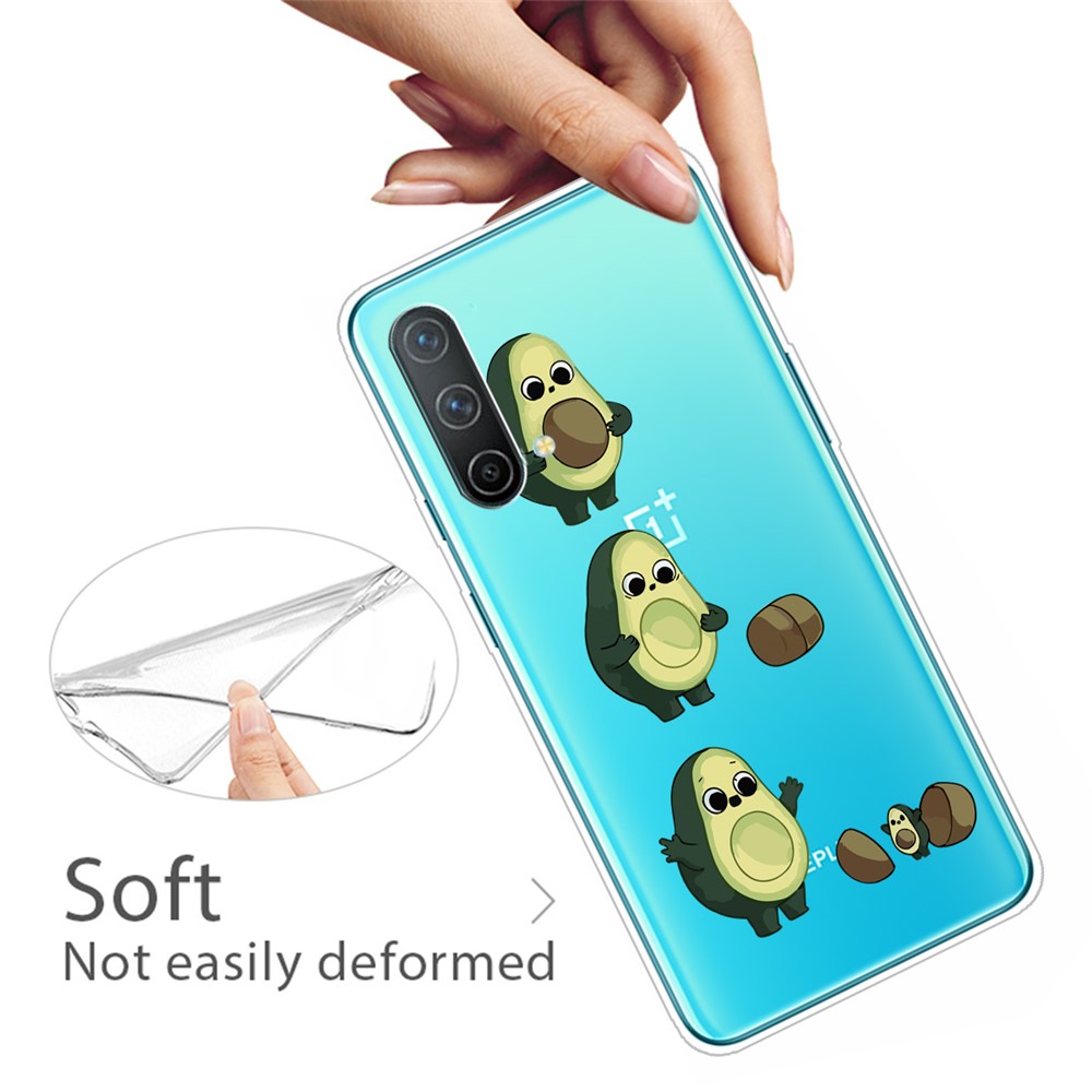Shockproof Pattern Printing Design Protective Soft TPU Back Bumper Slim Cover for OnePlus Nord CE 5G - Avocado-2