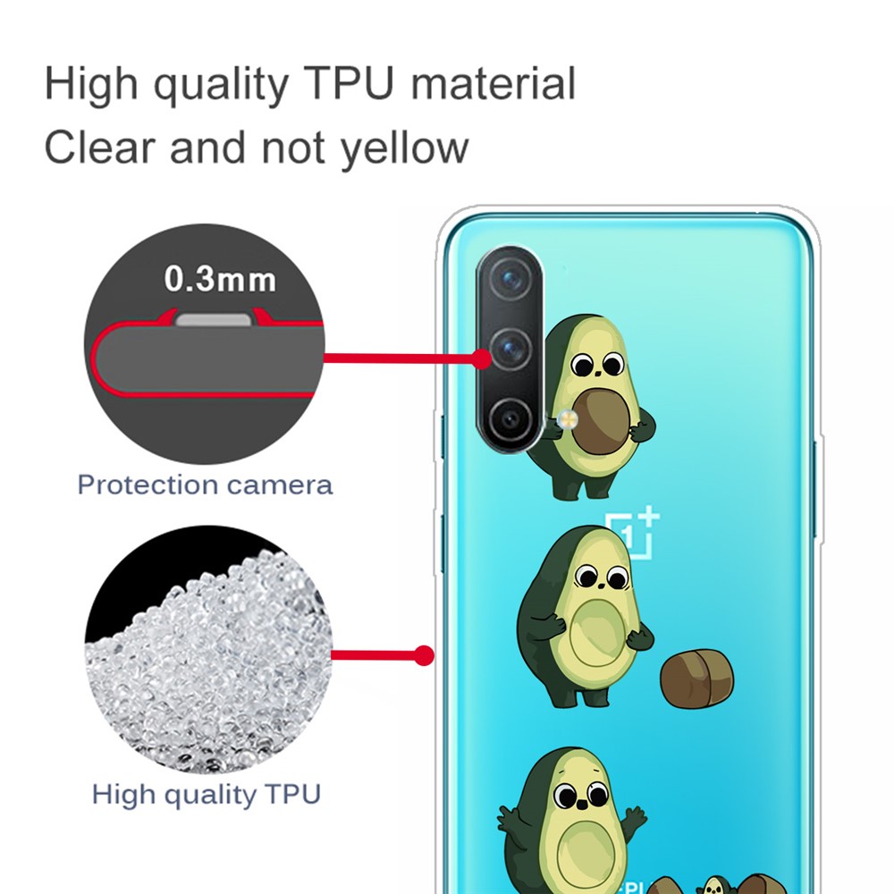 Shockproof Pattern Printing Design Protective Soft TPU Back Bumper Slim Cover for OnePlus Nord CE 5G - Avocado-3