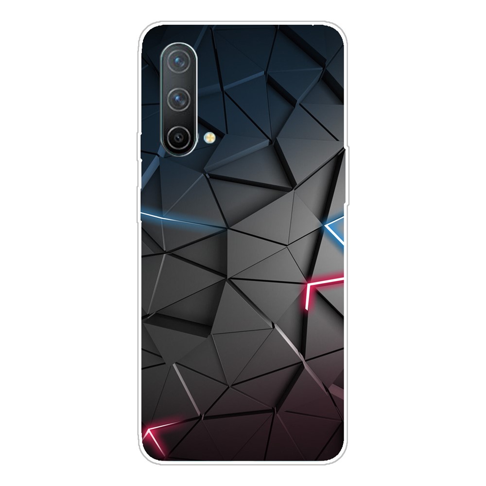Clear Slim Pattern Soft TPU Anti-Scratch Shockproof Protective Cover for OnePlus Nord CE 5G - Solid Geometry-1
