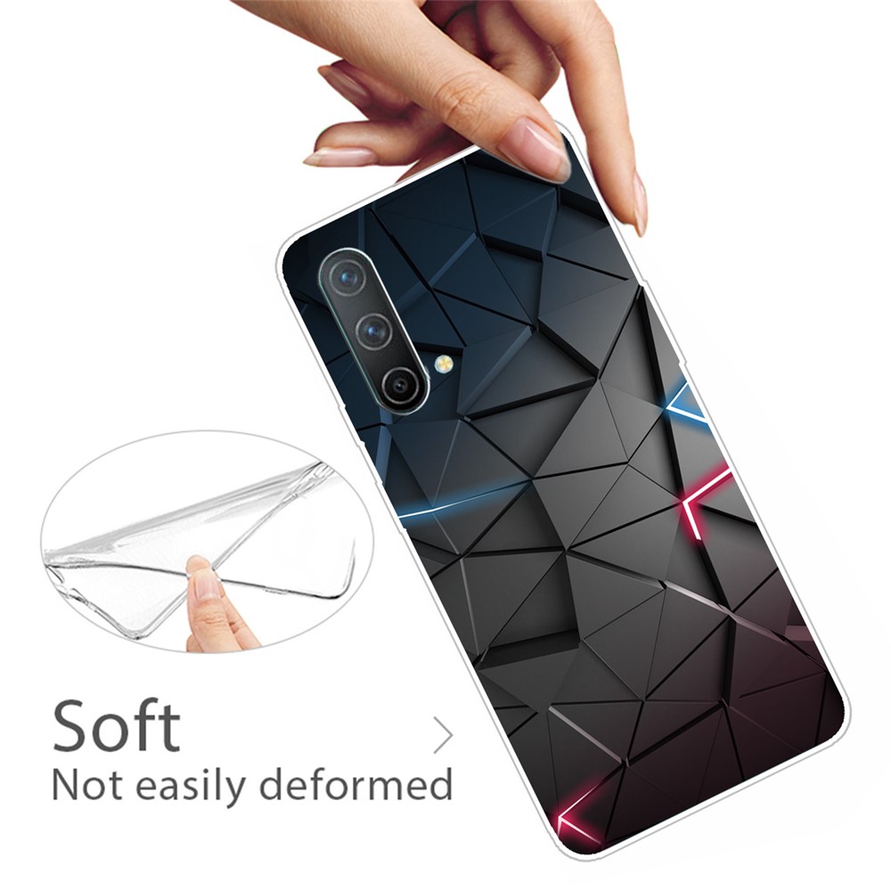 Clear Slim Pattern Soft TPU Anti-Scratch Shockproof Protective Cover for OnePlus Nord CE 5G - Solid Geometry-2