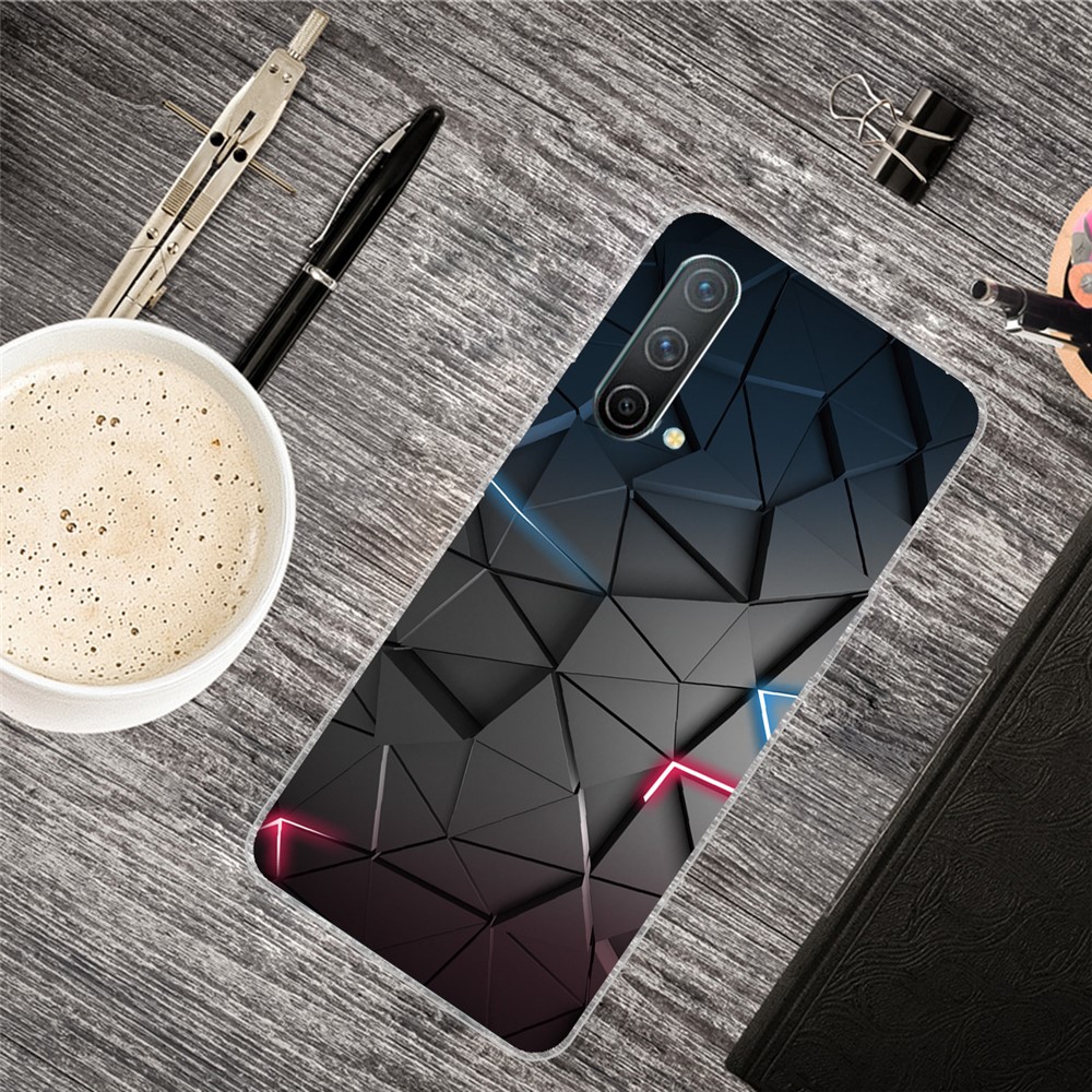 Clear Slim Pattern Soft TPU Anti-Scratch Shockproof Protective Cover for OnePlus Nord CE 5G - Solid Geometry-4