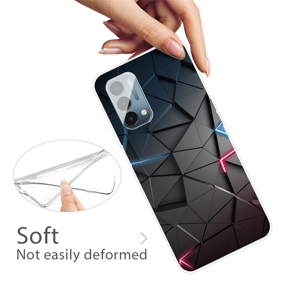 Soft Flexible Durable Slim TPU Pattern Printing Shockproof Protective Case for OnePlus Nord N200 5G - Solid Geometry-2