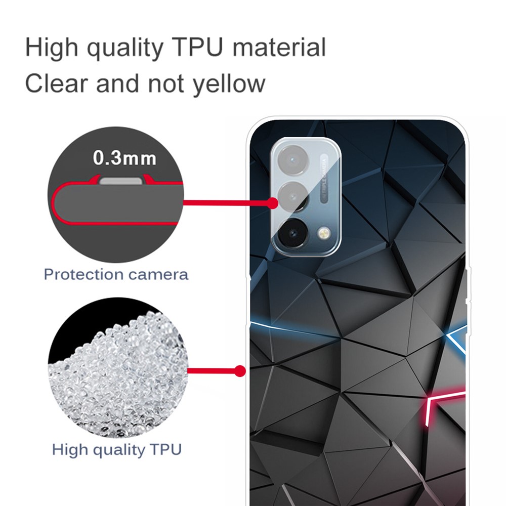 Soft Flexible Durable Slim TPU Pattern Printing Shockproof Protective Case for OnePlus Nord N200 5G - Solid Geometry-3