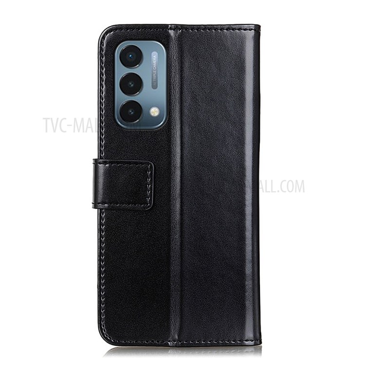Full Coverage PU Leather Wallet Design Protective Mobile Phone Stand Casing for OnePlus Nord N200 5G - Black-5
