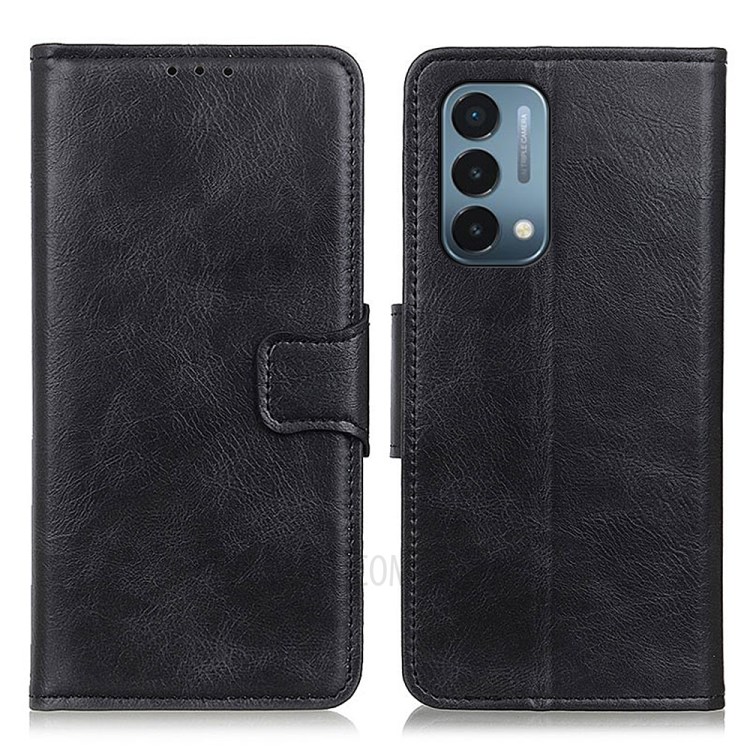 Crazy Horse PU Leather Wallet Protective Case Shell with Stand for OnePlus Nord N200 5G - Black-1