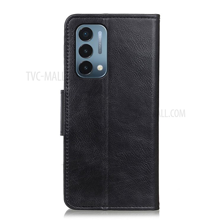 Crazy Horse PU Leather Wallet Protective Case Shell with Stand for OnePlus Nord N200 5G - Black-9
