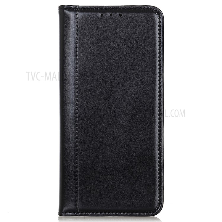 Auto-absorbed Split Leather Wallet Pearl Grain Stand Shell Cover for OnePlus Nord N200 5G - Black-2