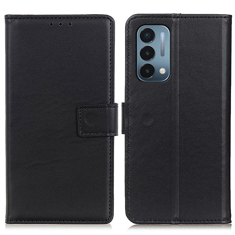Magnetic Clasp PU Leather Protective Phone Wallet Stand Shell Case for OnePlus Nord N200 5G - Black-1