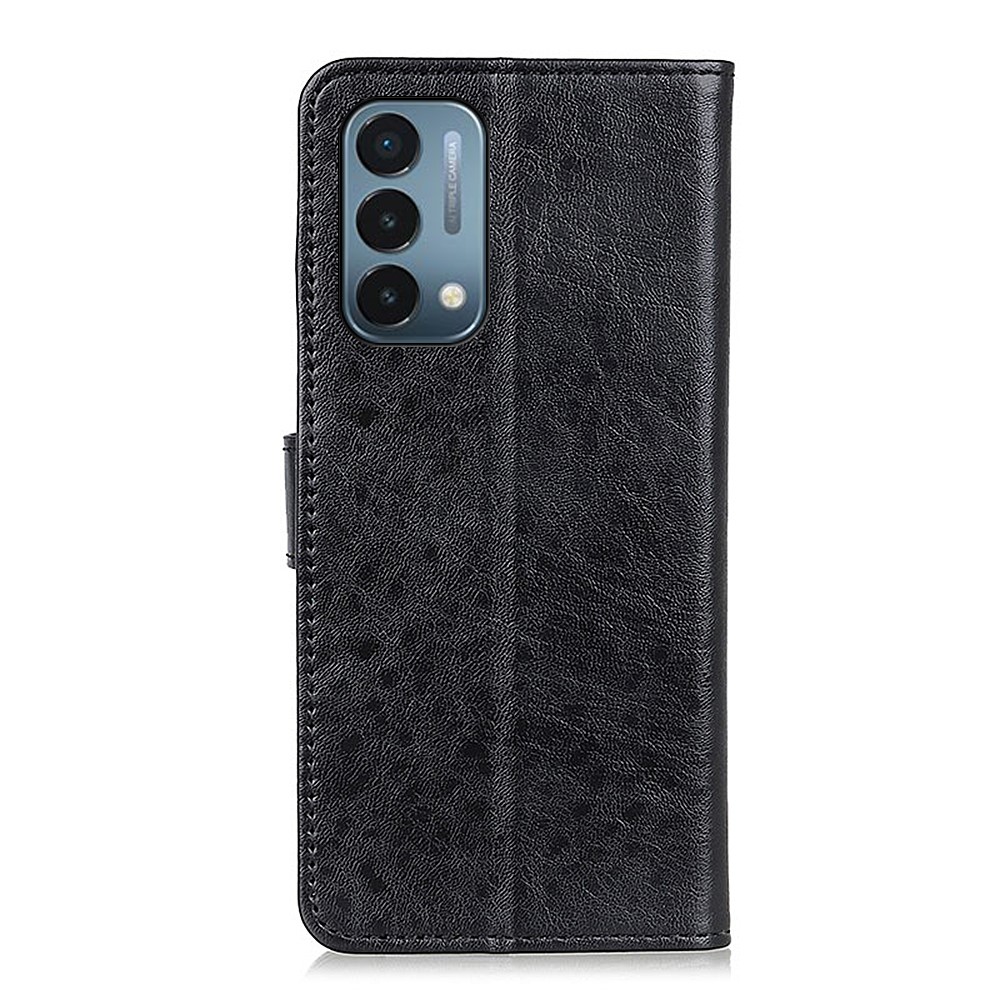 Crazy Horse PU Leather Cover Wallet Stand Phone Case for OnePlus Nord N200 5G - Black-6