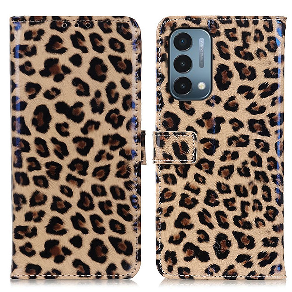 Leopard Pattern PU Leather Phone Cover Wallet Stand Case for OnePlus Nord N200 5G-1