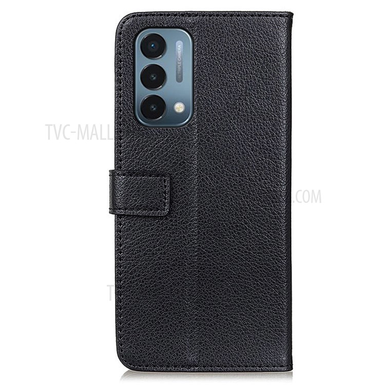 Litchi Skin Magnetic Clasp Leather Wallet Stand Phone Cover Case for OnePlus Nord N200 5G - Black-3