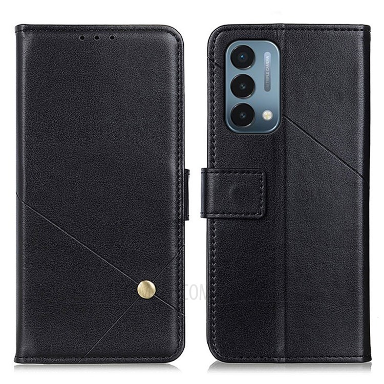 PU Leather Phone Protective Shell Stand Wallet Design Case for OnePlus Nord N200 5G - Black-1