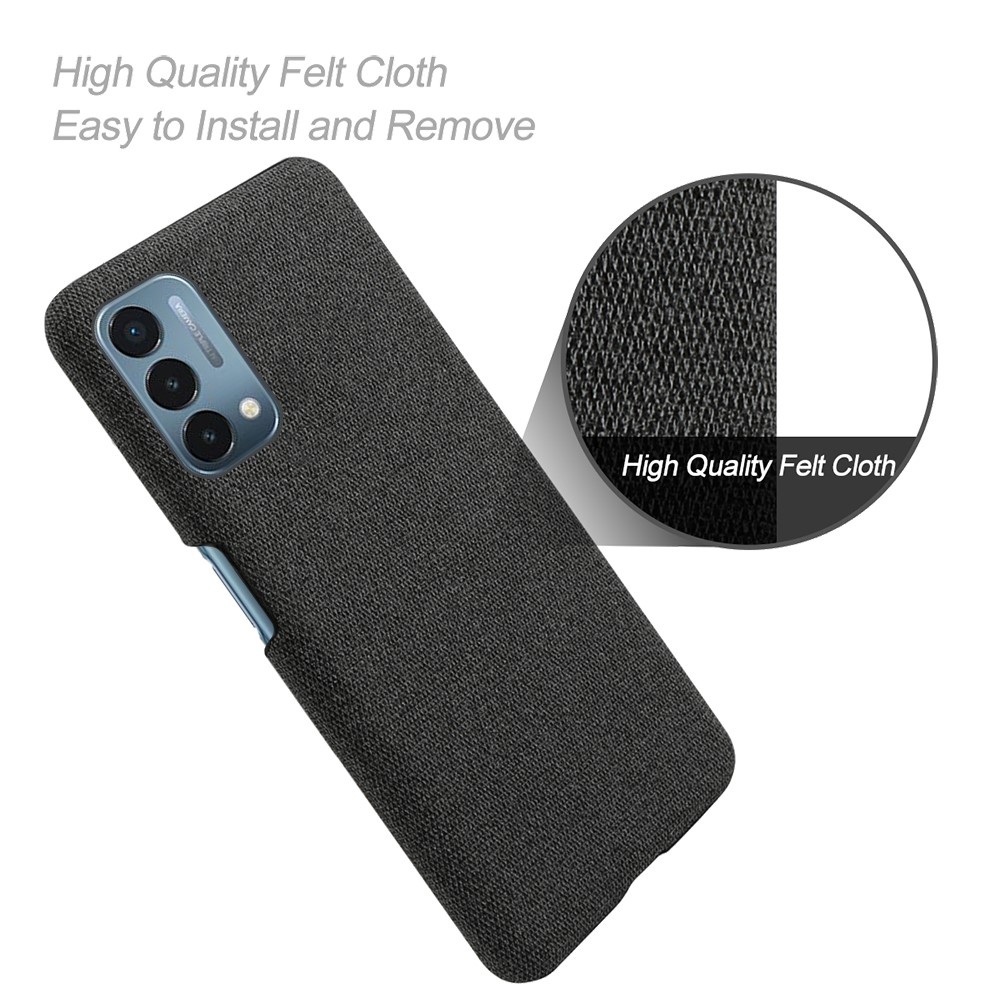 Cloth Coated Hard Plastic Phone Case Cover for OnePlus Nord N200 5G - Black-2