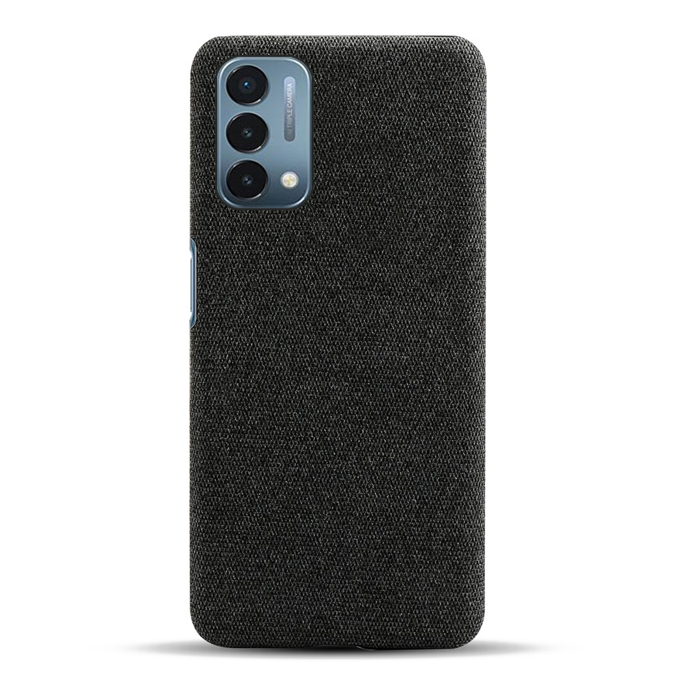 Cloth Coated Hard Plastic Phone Case Cover for OnePlus Nord N200 5G - Black-5