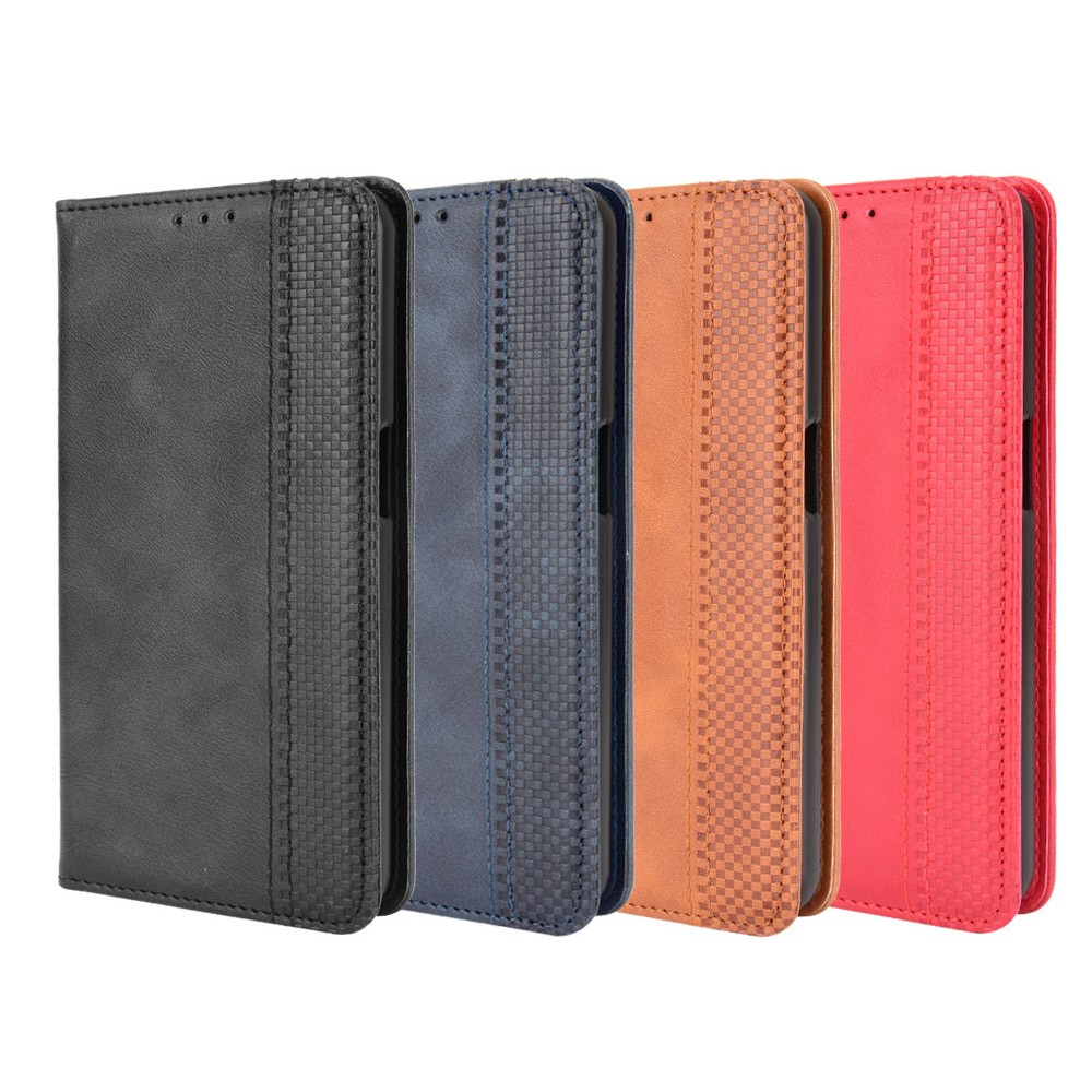 Retro Style Magnetic Closure Leather Wallet Phone Case with Stand for OnePlus Nord N200 5G - Black-10