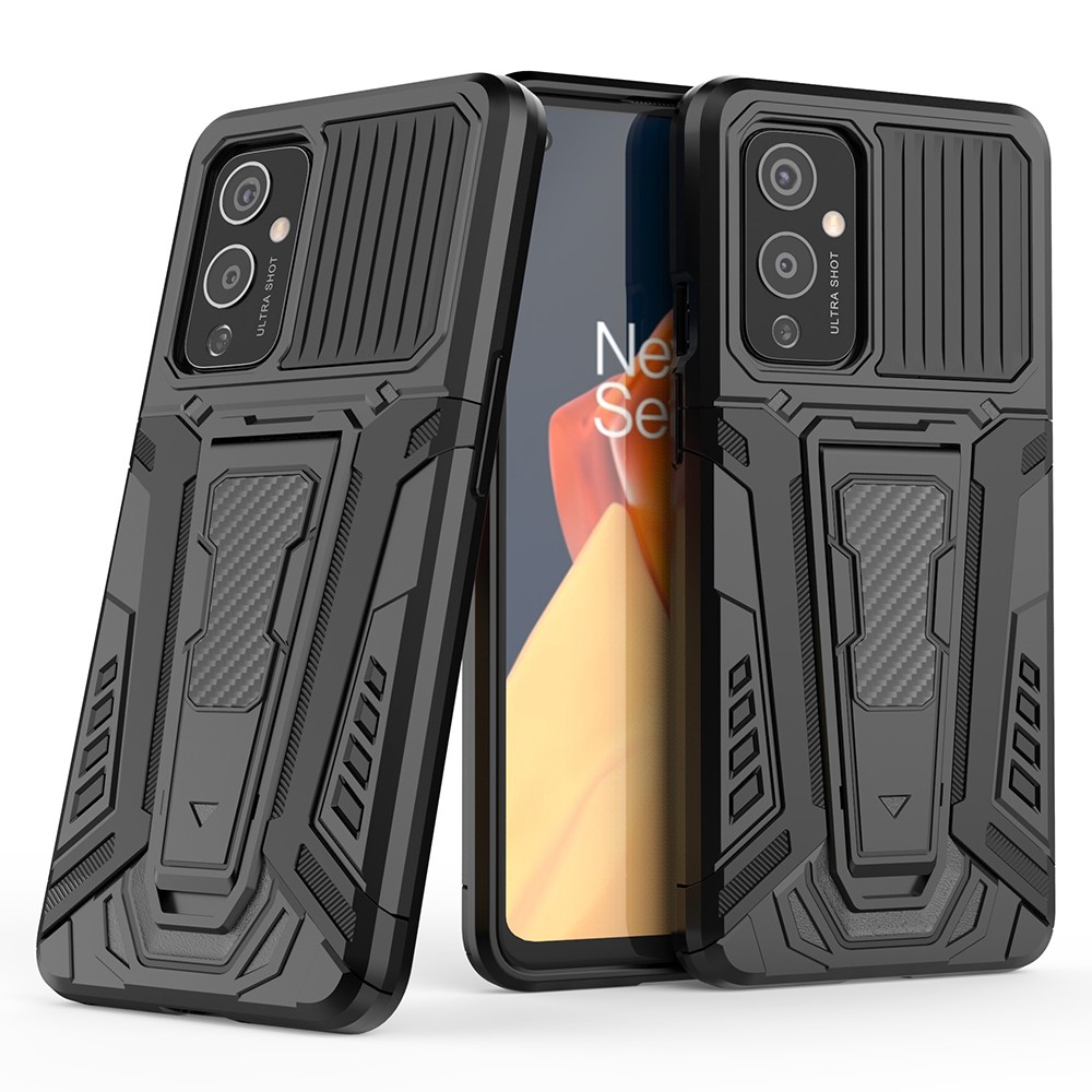 Military Grade Hard PC Shell and Soft TPU Bumper Hybrid Shockproof Double Protective Cover for OnePlus 9 (EU / US Version) - Black-1