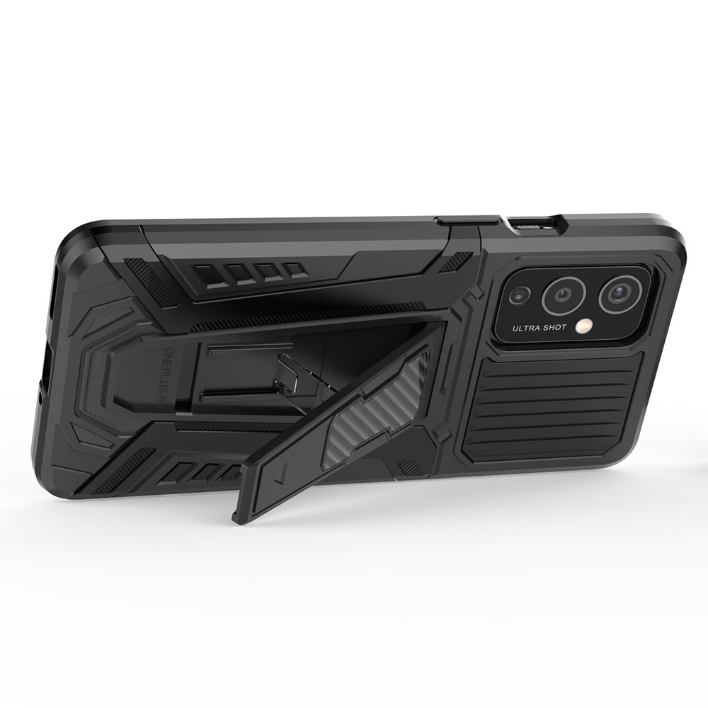 Military Grade Hard PC Shell and Soft TPU Bumper Hybrid Shockproof Double Protective Cover for OnePlus 9 (EU / US Version) - Black-4