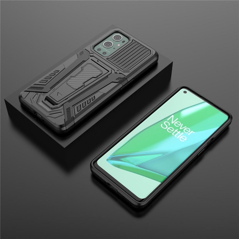 Hard PC Soft TPU Hybrid Impact Car Style with Kickstand Shockproof Protective Case for Plus 9 Pro - Black-13