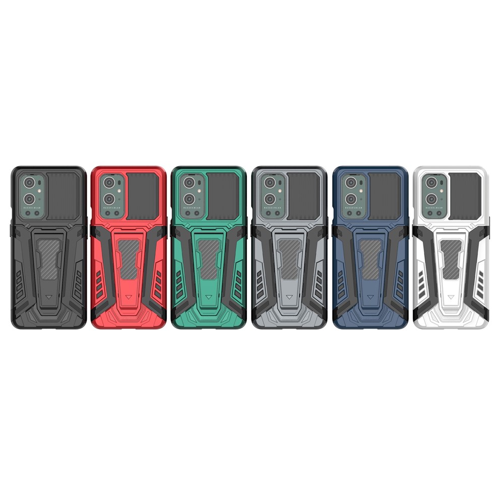 Hard PC Soft TPU Hybrid Impact Car Style with Kickstand Shockproof Protective Case for Plus 9 Pro - Black-14