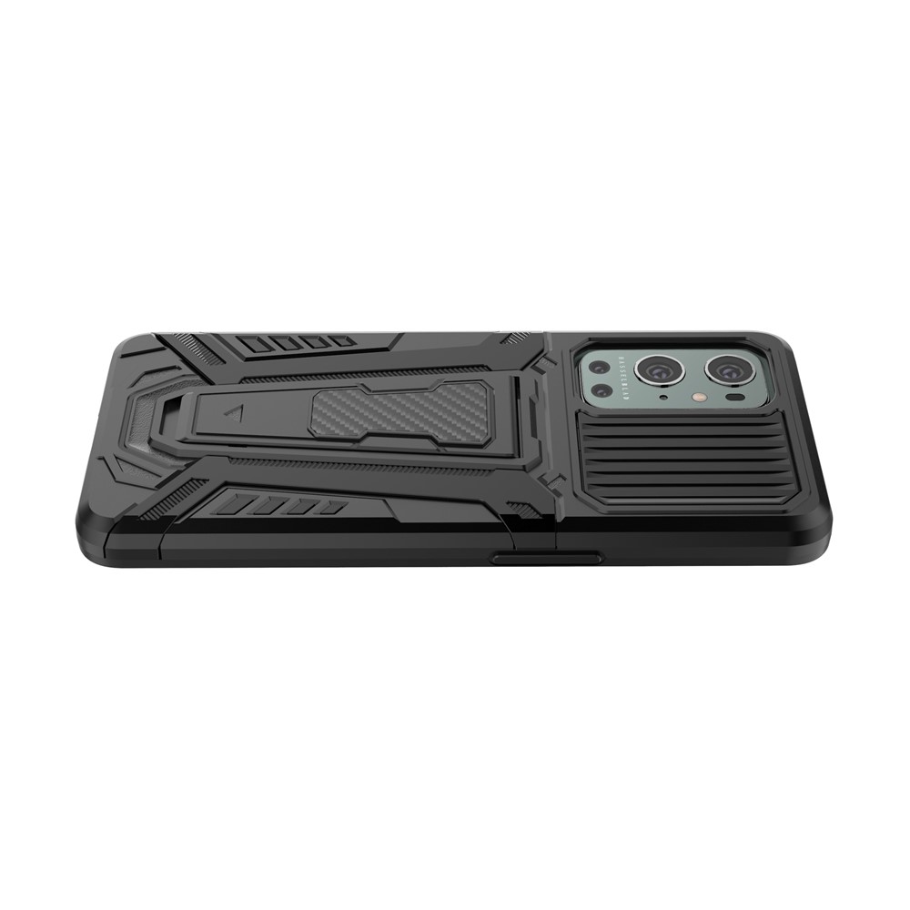 Hard PC Soft TPU Hybrid Impact Car Style with Kickstand Shockproof Protective Case for Plus 9 Pro - Black-6