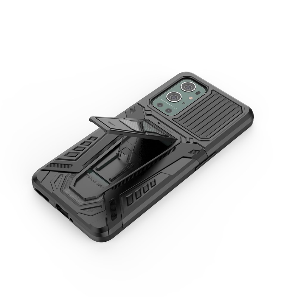 Hard PC Soft TPU Hybrid Impact Car Style with Kickstand Shockproof Protective Case for Plus 9 Pro - Black-8