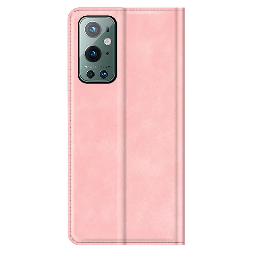 Wallet Stand Design Full Protection Magnetischer Automatisch Absorbierter Ledertelefon Case-Abdeckung Für OnePlus 9 Pro - Rosa